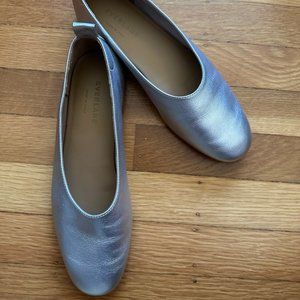 Everlane Italian Leather Day Glove SILVER Size 6